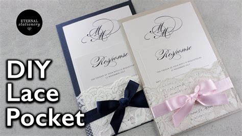 Don't settle for an online invite company that restricts you to three or four predefined color themes. How to make your own lace pocket wedding invitations | Easy DIY invitation - YouTube