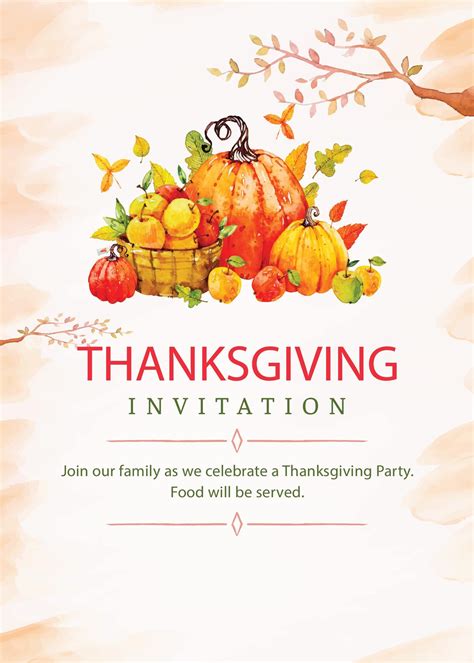 Free Thanksgiving Invitation Printable
