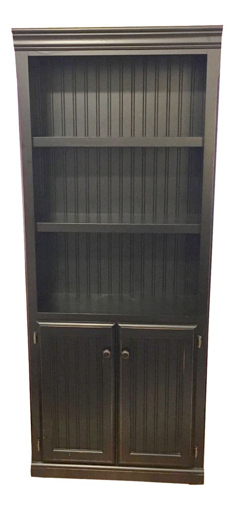 Distressed Black Bookcase Chairish