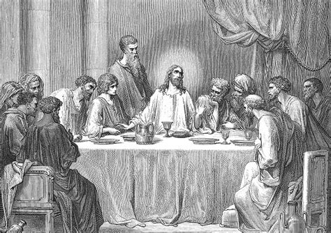 Grayscale The Last Supper Jesus Christ Artwork Gustave Dore Free