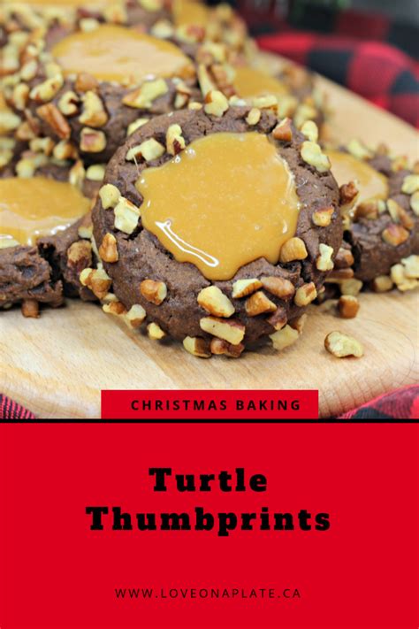 Turtle Thumbprint Cookies A Soft Chocolaty Cookie Rolled In Pecans
