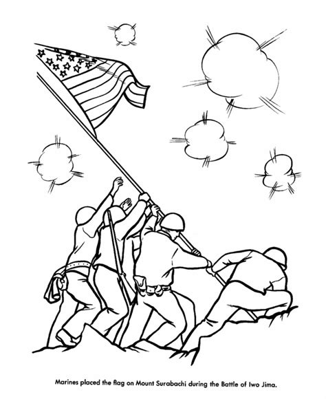 Usa Printables Battle Of Iwo Jima Coloring Sheet American History In