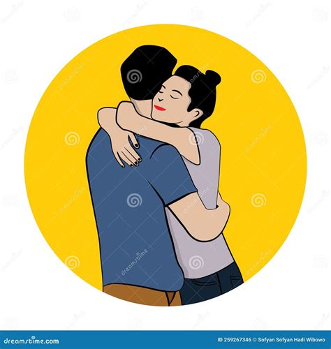 Couple Hugging Illustration Vector Design Stock Vector Illustration