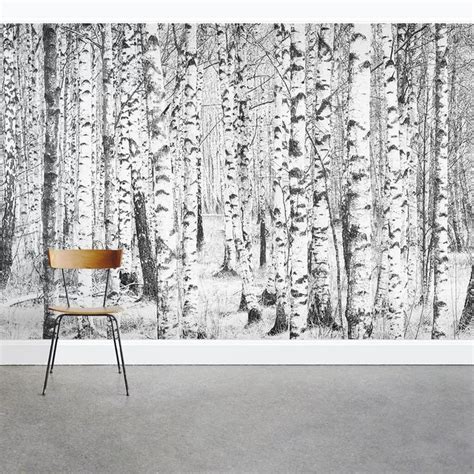 Snow Covered Birch Tree 8 X 144 3 Piece Wall Mural Tree Wall Murals