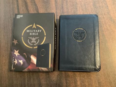 Personalized Csb Military Bible Compact Navy Blue Leathertouch