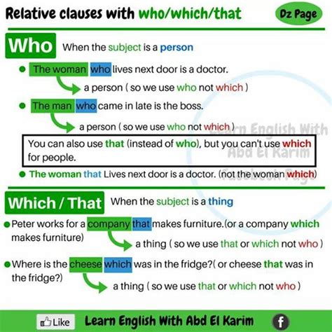 Who also has the derived forms whom and whose. Relative Clauses - WHO, WHICH, THAT - English PDF Docs ...