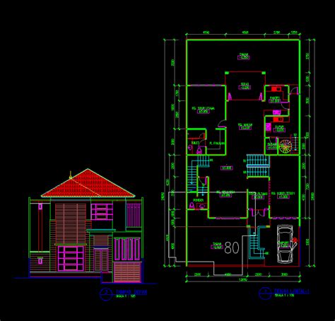 50 desain rumah minimalis 2 lantai terbaru 2017. Download Gambar AutoCAD: Desain Rumah Tinggal 2 Lantai ...