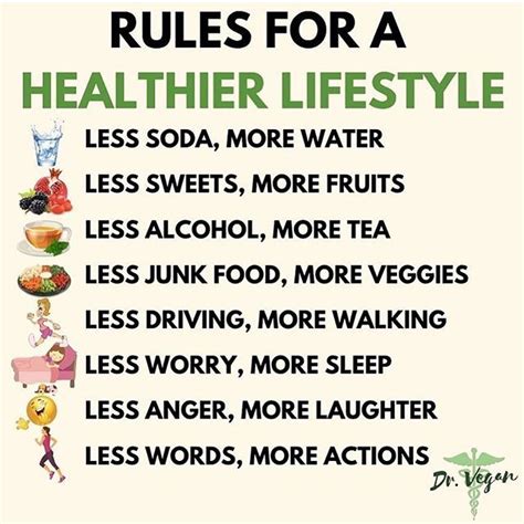 Rules For A Healthier Lifestyle Via Drvegan ・・・ Healthy Living