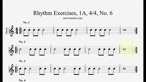Rhythm Exercises Clapping 1a 44 No 06 Slower Youtube