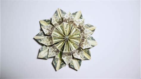 Easy And Fast Money Flower Origami 10 Dollar Bills Tutorial Diy Folded