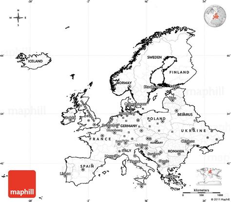 Blank Simple Map Of Europe Cropped Outside Europe Map Map Europe