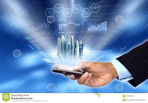 Accessing & Controlling Business From Smartphone Stock Photo - Image: 27246760