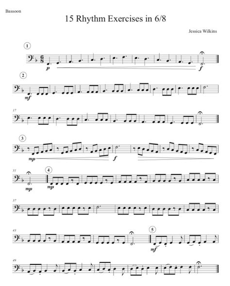15 Rhythm Exercises In 68 Solo Bassoon Digital Download Jdw