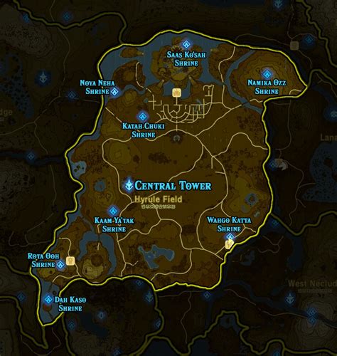 All Shrines On Map Breath Of The Wild Red River Gorge Topo Map