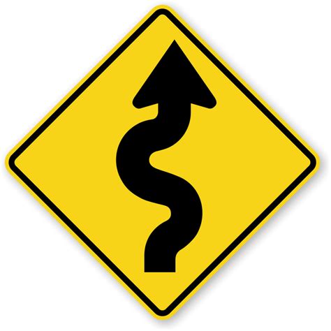 Right Winding Road Sign Sharp Turn Sign Sku X W1 5r