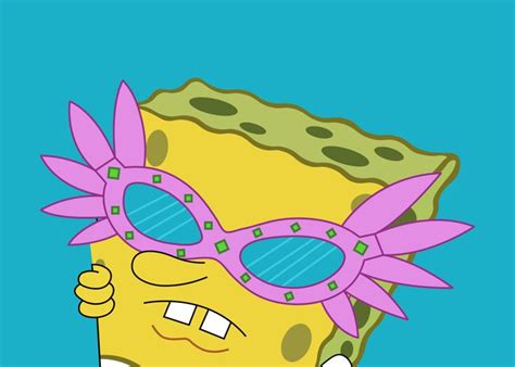 Spongebob Sunglasses Poster Print By Misenique Displate In 2021