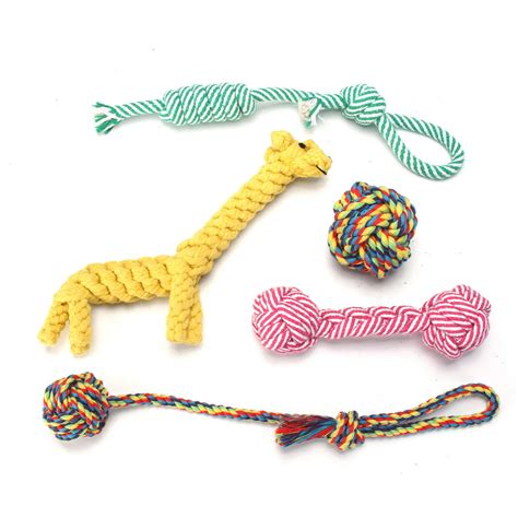 5 Rope Toy Pcs Pet Rope Toys Puppy Dog Braided Rope Chew Durable