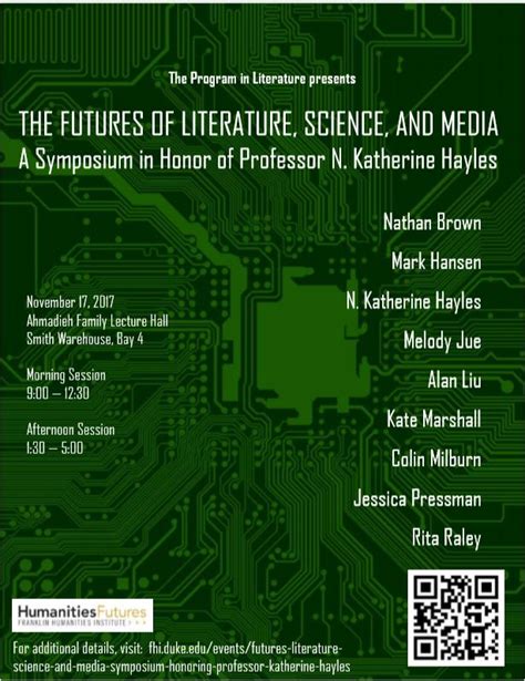 The Futures Of Literature Science And Media A Symposium In Honor Of