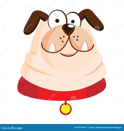 Isolated Cute Bulldog Dog Breed Cartoon Vector Stock Vector