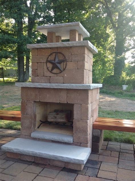 Front Of Back Yard Fireplace With Benches Diy Kit Backyard
