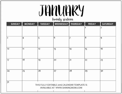 Printable Calendar You Can Edit Calendar Template Editable Calendar