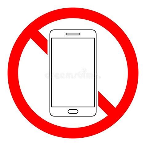 Stop Phone Sign No Phone No Smartphone Sign Vector Illustration