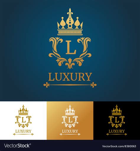 Monogram With Crown Royal Design Logo Royalty Free Vector