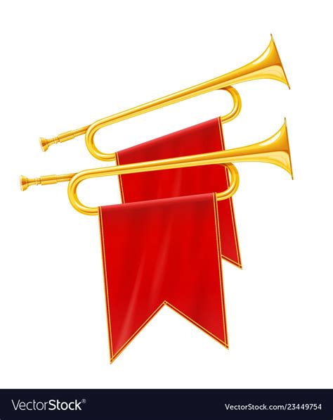 Golden Royal Horn Trumpet Royalty Free Vector Image