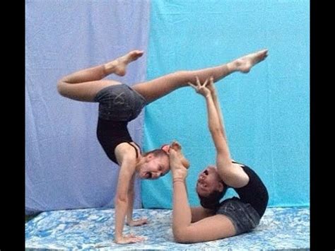 Person Acro Stunts Two Person Acro Yoga Challenge Partner Gymnastic Tricks SICMAP