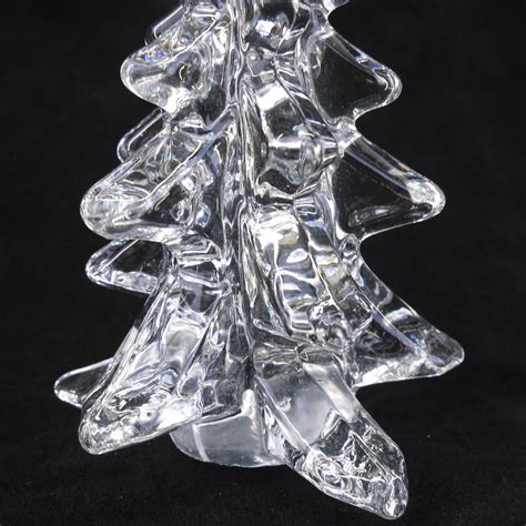 Vintage Silvestri Christmas Tree Crystal Clear Art Glass Christmas Pine Tree 6 5 Tall