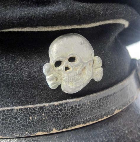 Allgemeine Ss Nco Peaked Cap With Second Pattern Skull And Eagle
