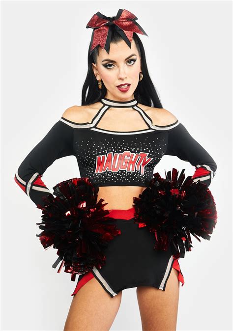 Halloween Naughty Cheerleader Costume Red Black Dolls Kill