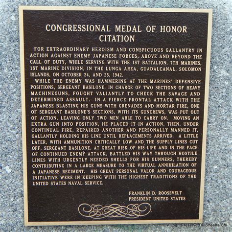 John Basilone Congressional Medal Of Honor Citation Flickr