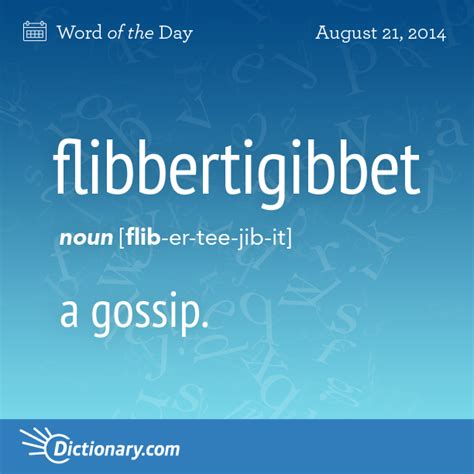 Flibbertigibbet Word Of The Day Good Vocabulary