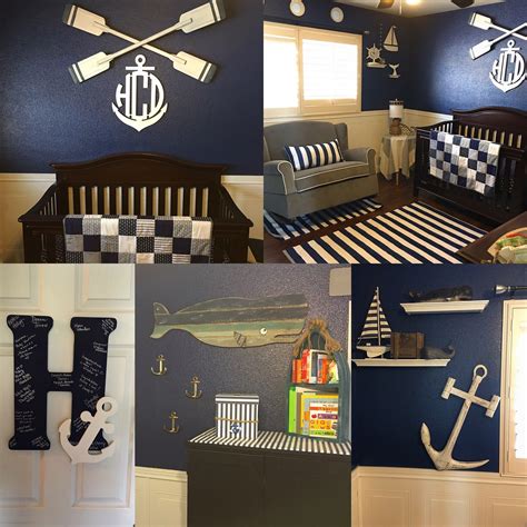 Nautical Nursery Baby Boy Room Navy Blue And White Stripes Anchors