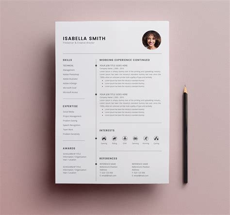 Resume Template 3 Page Free On Behance