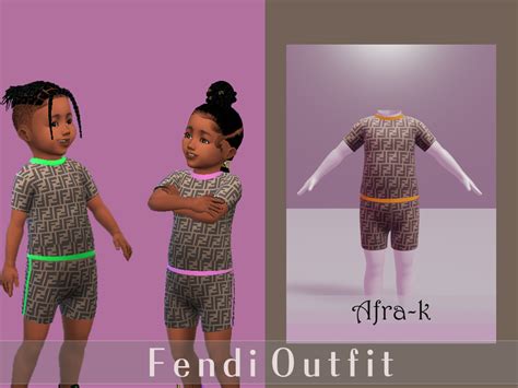 Toddlers Fendi Outfit Akaysims Sims 4 Toddler Clothes Toddler Cc