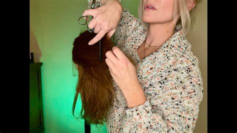 Asmr Hair Cut Brushing Combing And Snipping Sounds Whispered Youtube