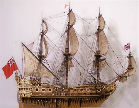 17th Century 64 Guns British Ship Model By Den Holmes