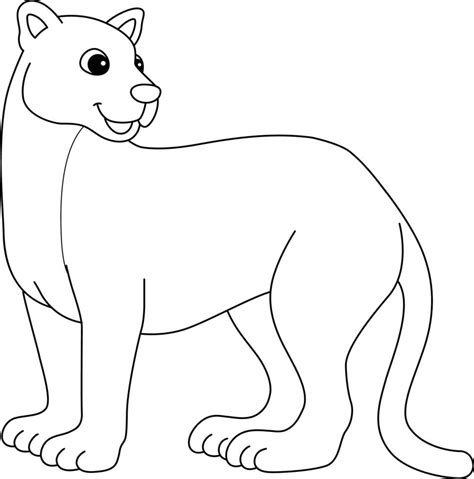 Puma Animal Isolated Coloring Page For Kids 19977931 Vector Art At Vecteezy