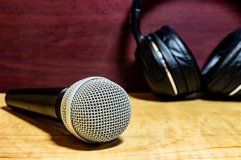 Microphone Audio Headphones Studio Radio Voice Sing Podcast