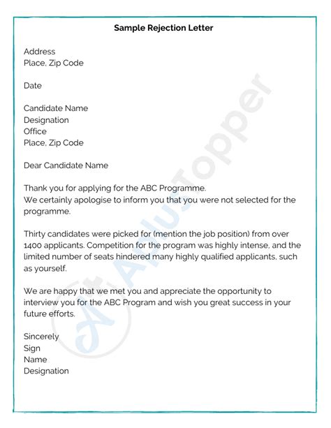 9 Rejection Letter Samples Format Examples And How To Write Rejection Letter A Plus Topper