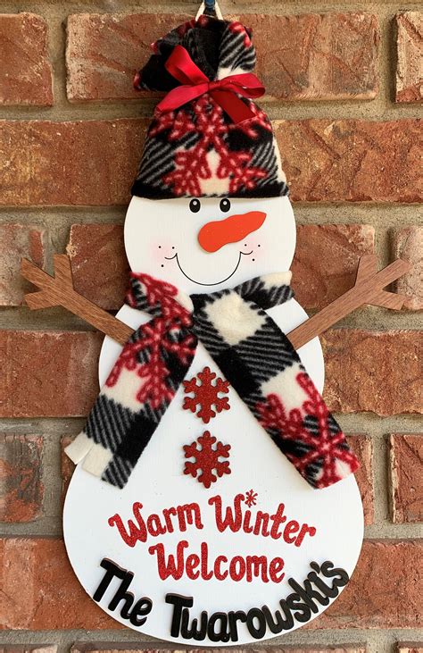 Winter Snowman Sign Decoration Personalized Etsy