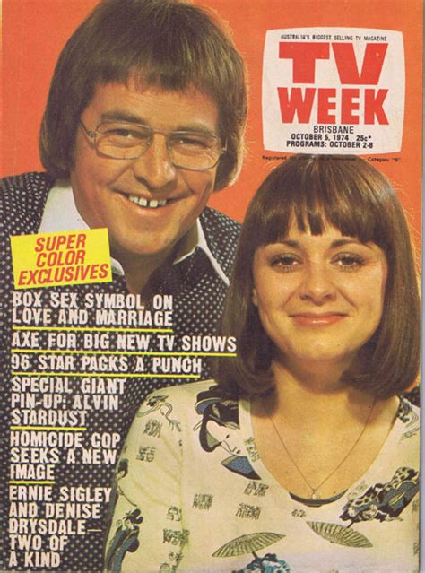 Tv Week Magazine Ernie Sigley And Denise Drysdale Brisbane Oct 5 1974