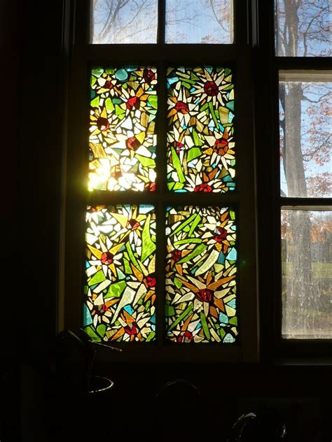 Hand Made Sunflower Mosaic Stained Glass By Mosaics And