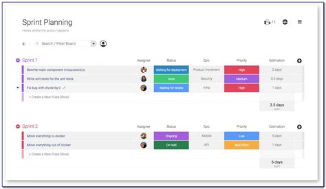 Agile Sprint Planning Template Excel