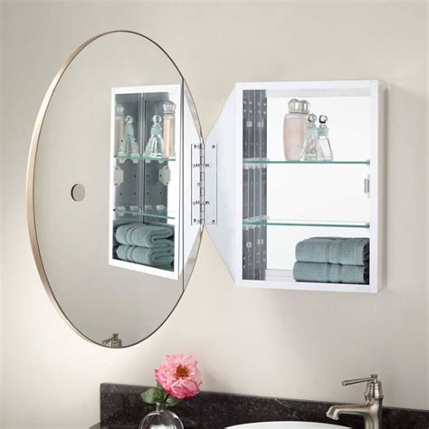 Round Mirror Medicine Cabinet With Bathroom Cabinets And Lights 9