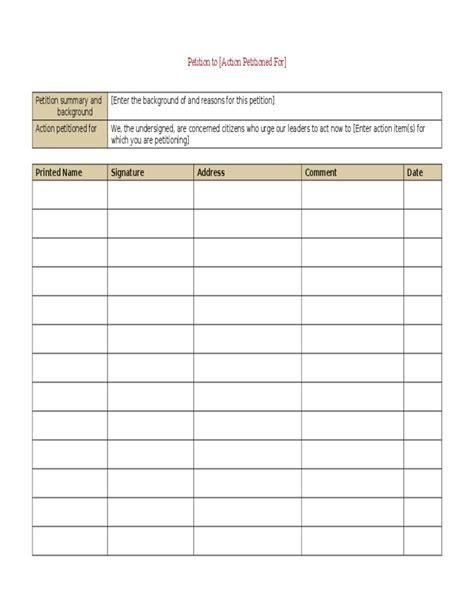 Legal Petition Template Free Download