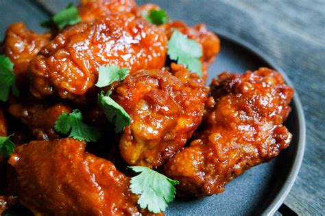 Korean spicy chicken that's marinated in a super yummy sweet gochujang sauce then baked to perfection. Spicy Korean Fried Chicken Wings - Jess Pryles