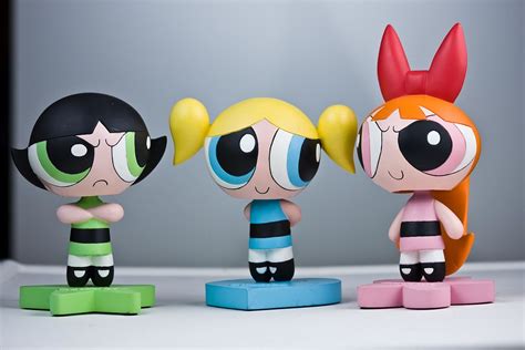 buttercup bubbles blossom powerpuff girls bobbleheads flickr